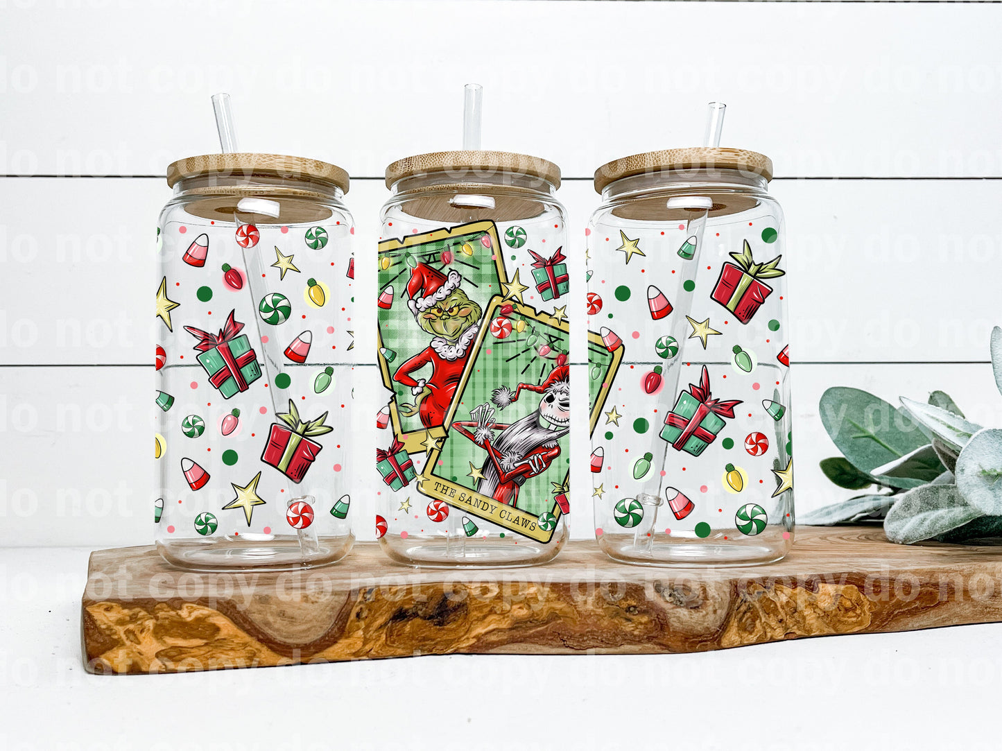 Sandy Tarot Card Christmas 16oz Cup Wrap