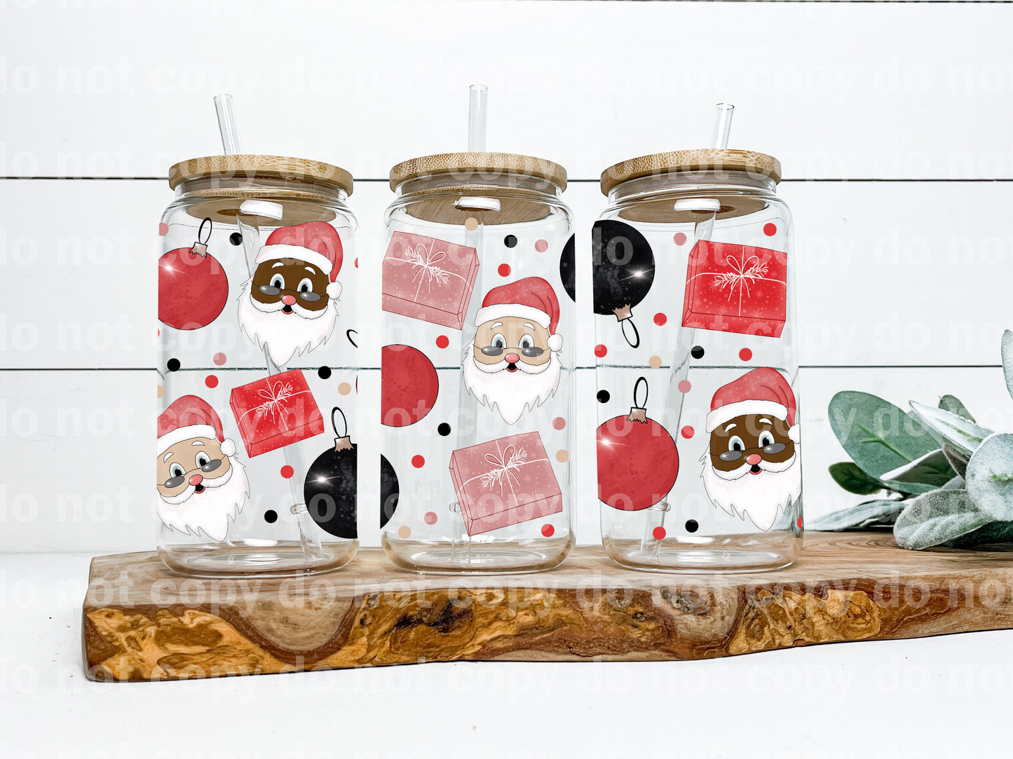 Santa Claus Gifts Ornaments 16oz Cup Wrap