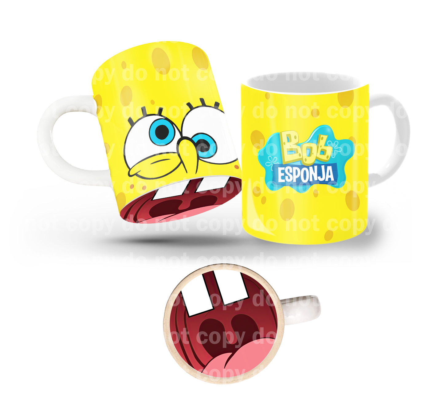 Sea Sponge Squinty Tilt & Sip Mug Wrap + Bottom Design Set