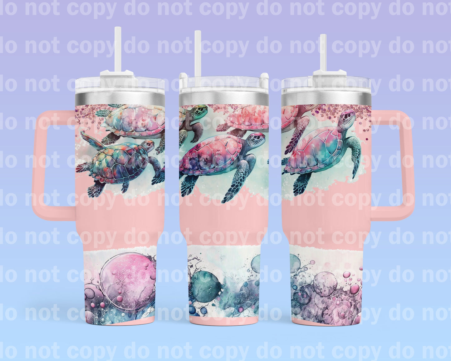 Sea Turtles with Bottom Option 40oz Cup Wrap