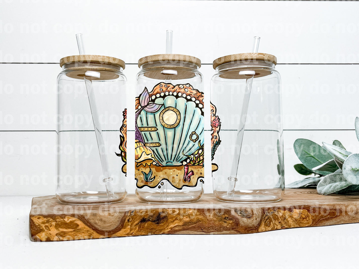 Shell door mermaid Decal 3.7 x 3.8