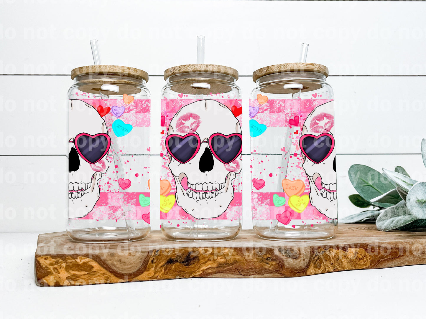 Skellie Heart Shades 16oz Cup Wrap