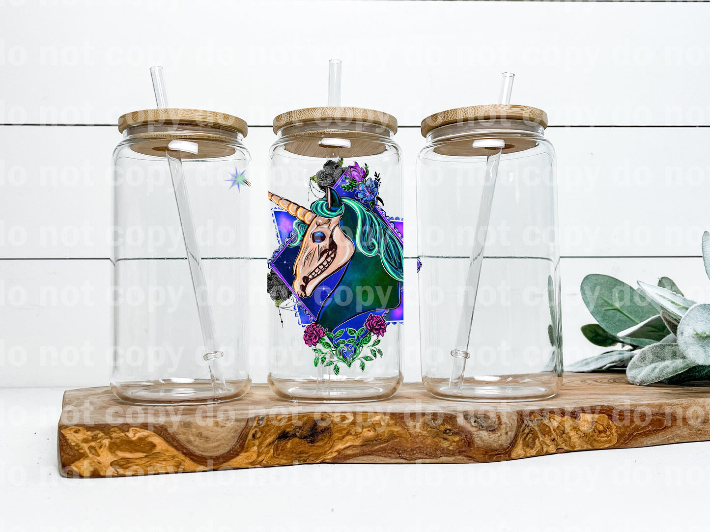 Skellie Unicorn Glass Decal 3.7 x 3.5