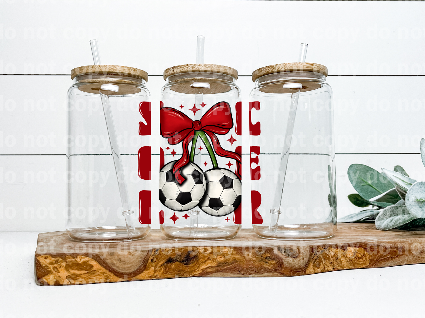 Soccer Bow Black Font/Red Font