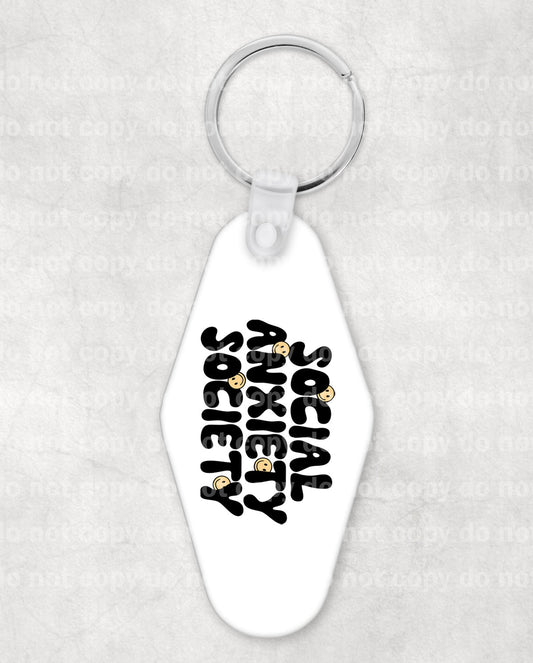 Social Anxiety Society Keychain UV DTF Eco solvent or sublimation transfer 1 x 1.6