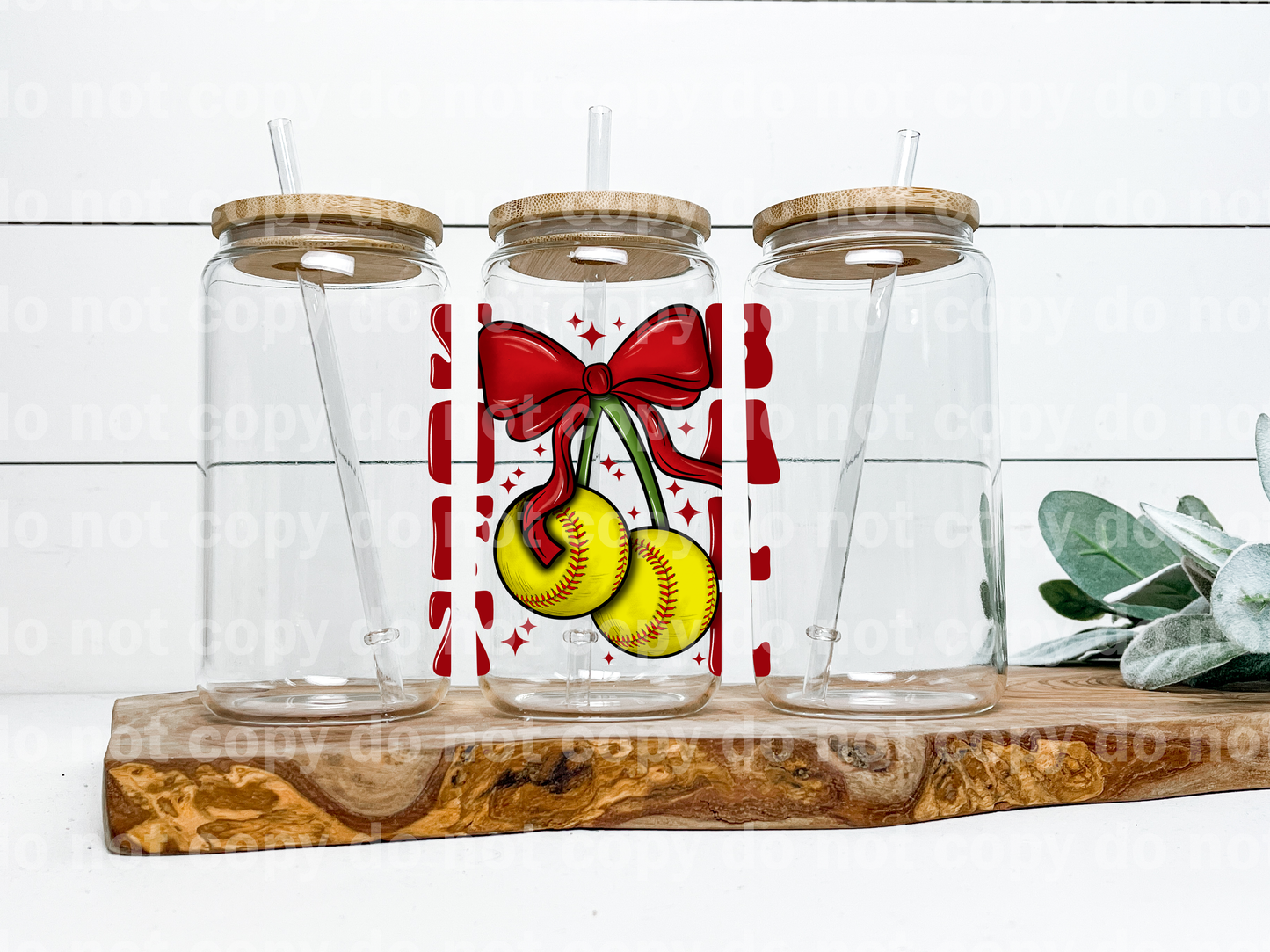 Softball Bow Black Font/Red Font