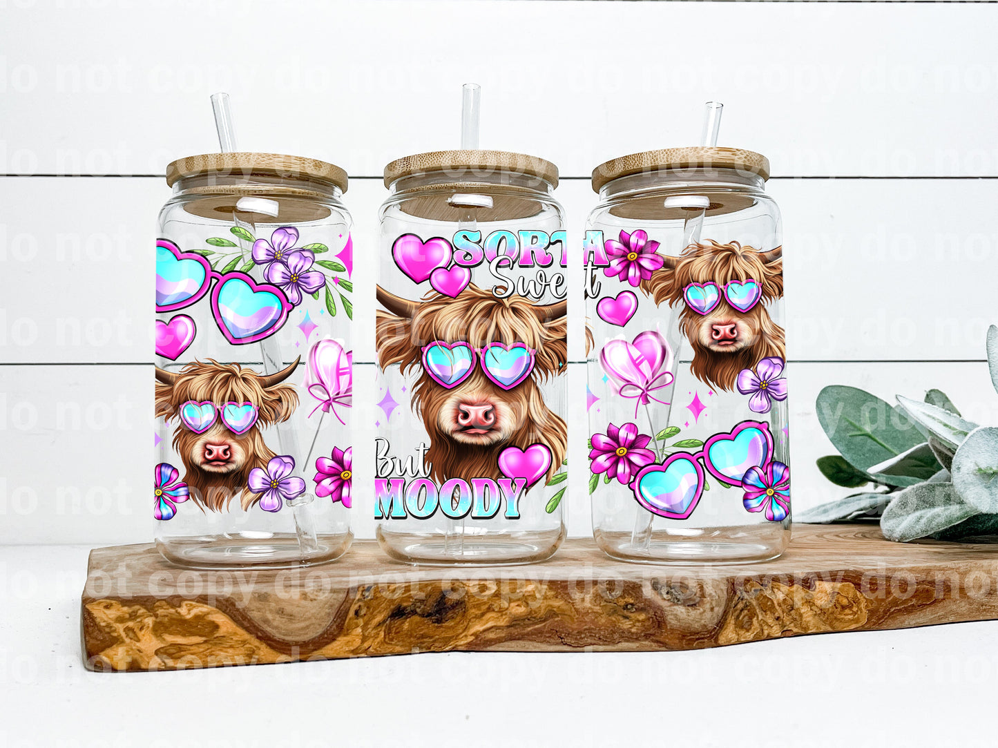 Sorta Sweet But Moody Cow 16oz Cup Wrap