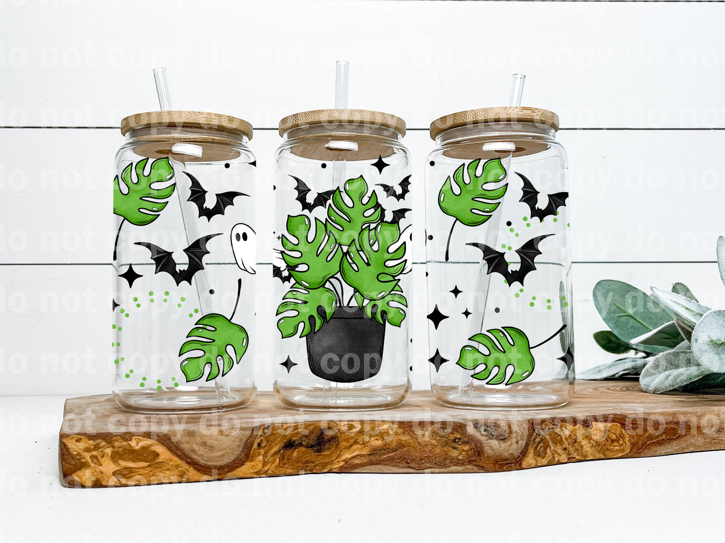 Spooky Monstera 16oz Cup Wrap