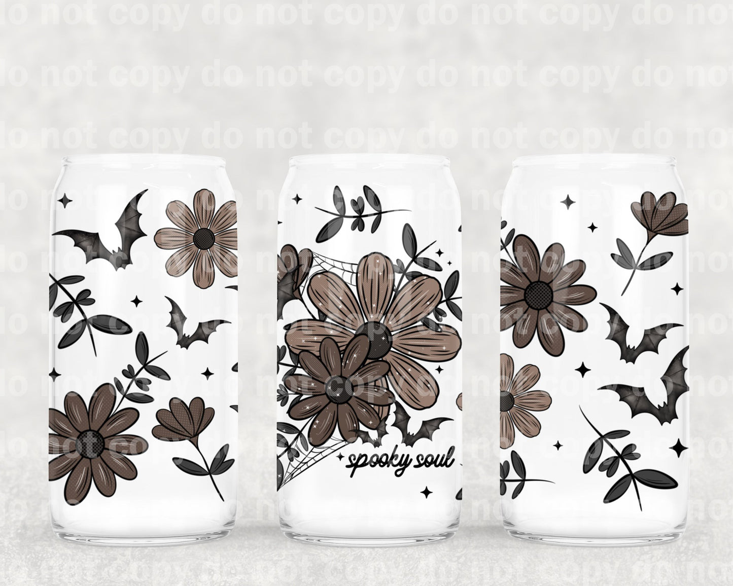 Envoltura de taza floral Spooky Soul de 16 oz