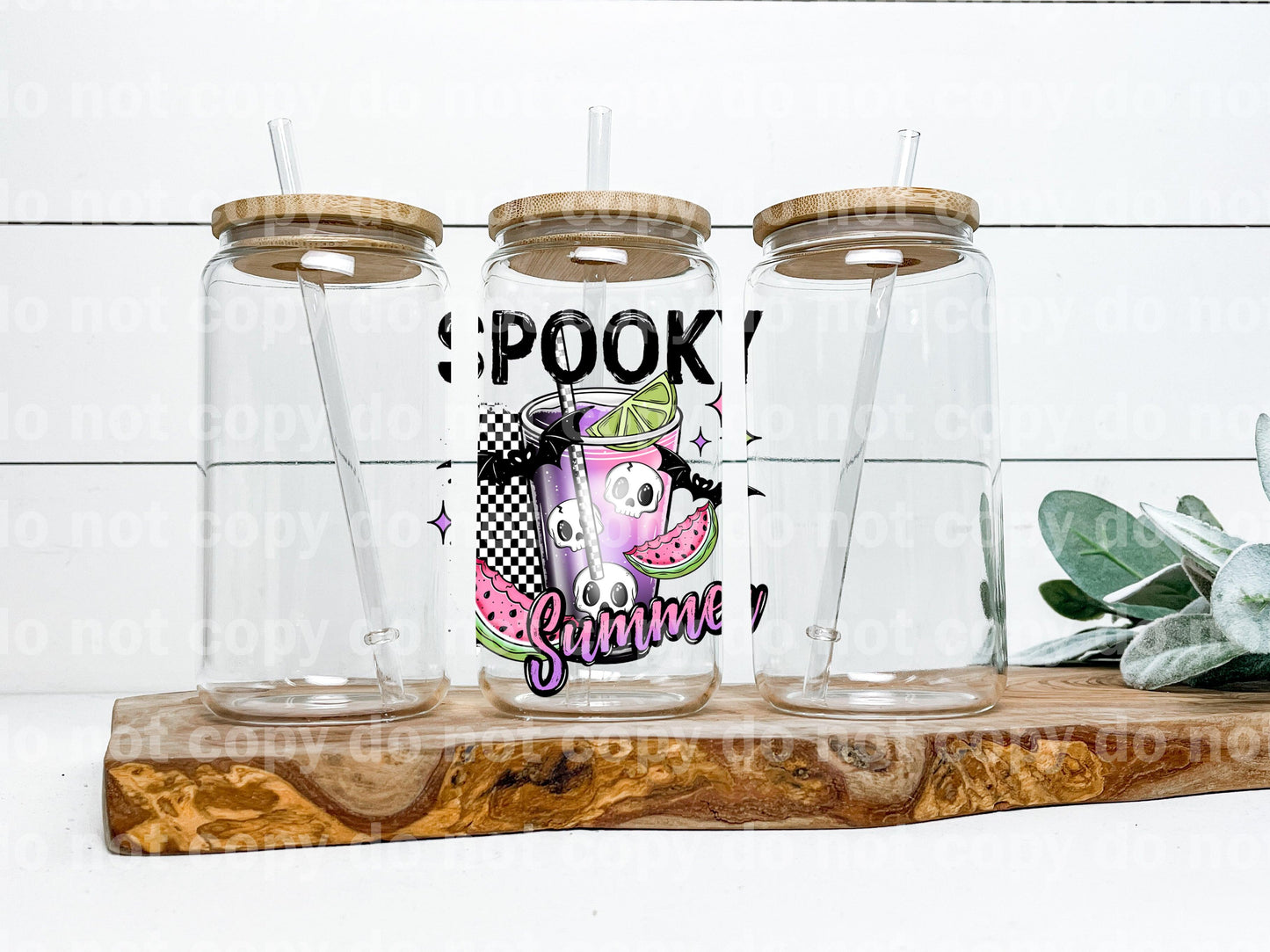 Spooky Summer Skellie Drink Black/White