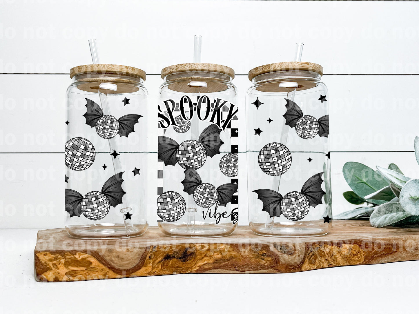 Spooky Vibes Disco Ball Envoltura de taza de 16 oz