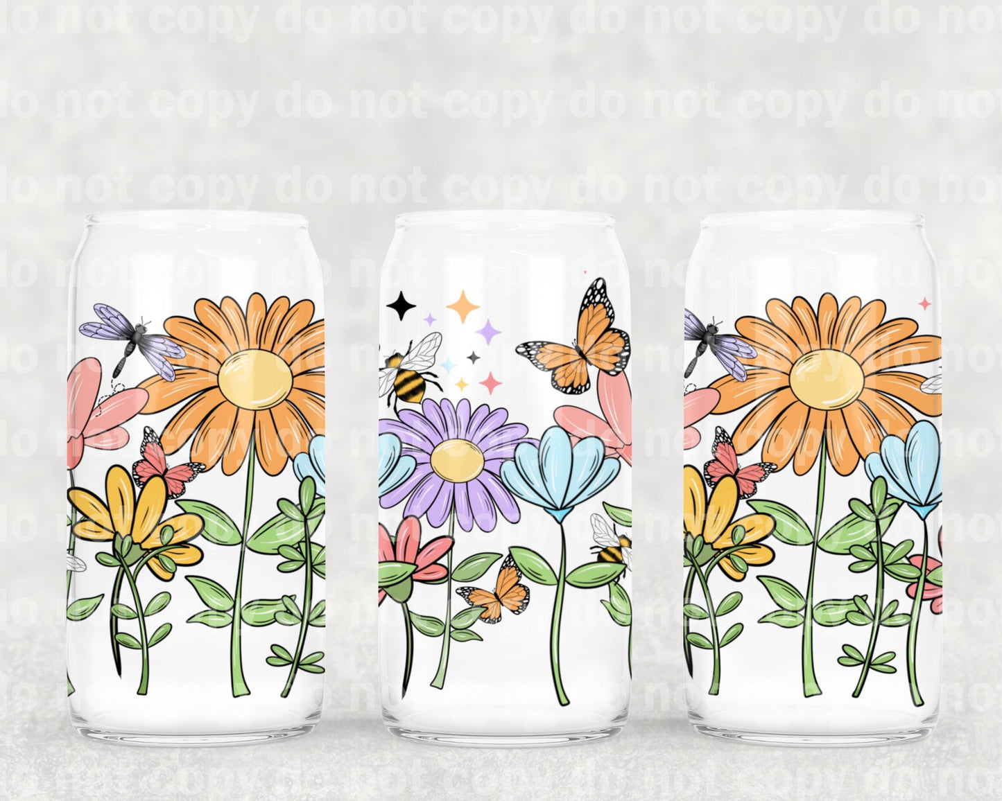 Envoltura de taza de 16 oz de mariposas florales