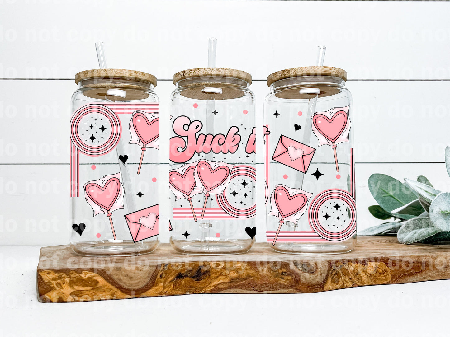 Suck It Heart Valentines 16oz Cup Wrap