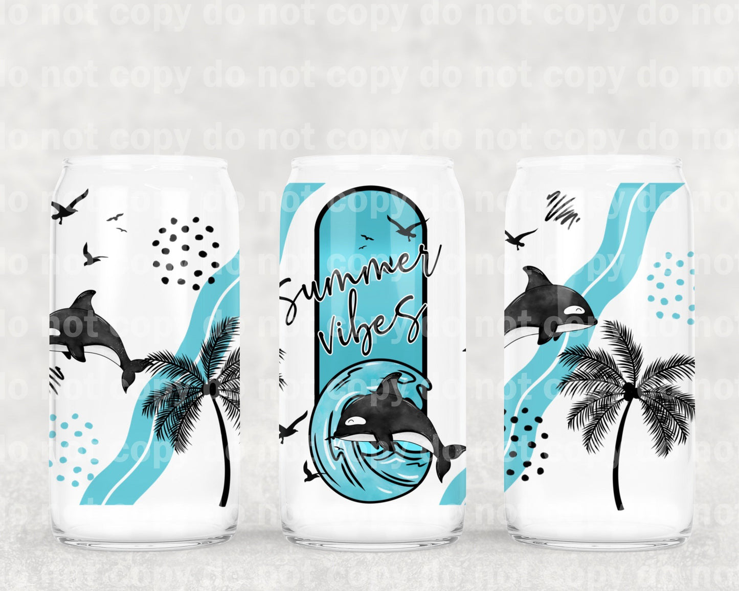 Envoltura de taza Summer Vibes Dolphin de 16 oz