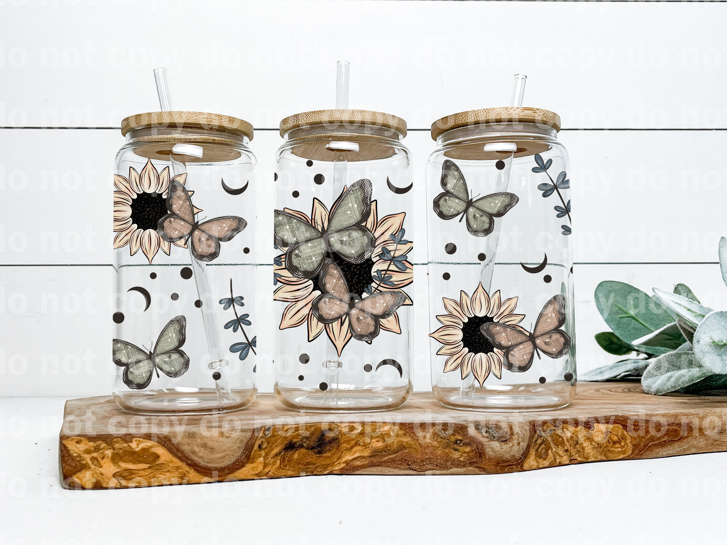 Sunflower Butterfly 16oz Cup Wrap