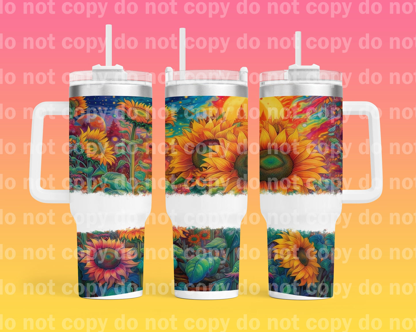 Sunflowers with Bottom Option 40oz Cup Wrap