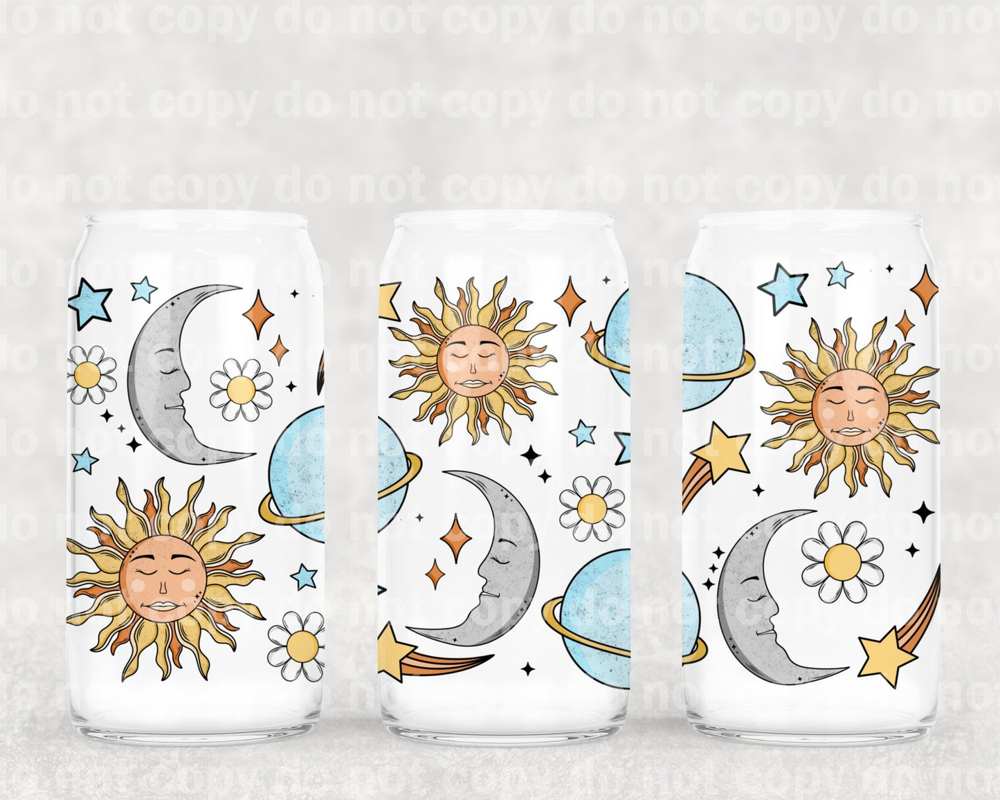Envoltura de taza Sun Planet Moon de 16 oz
