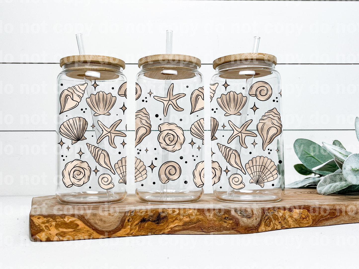 Tan Seashells 16oz Cup Wrap