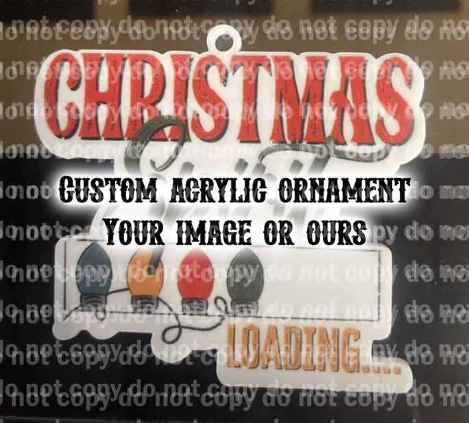 Full color custom UV printed laser cut acrylic ornament