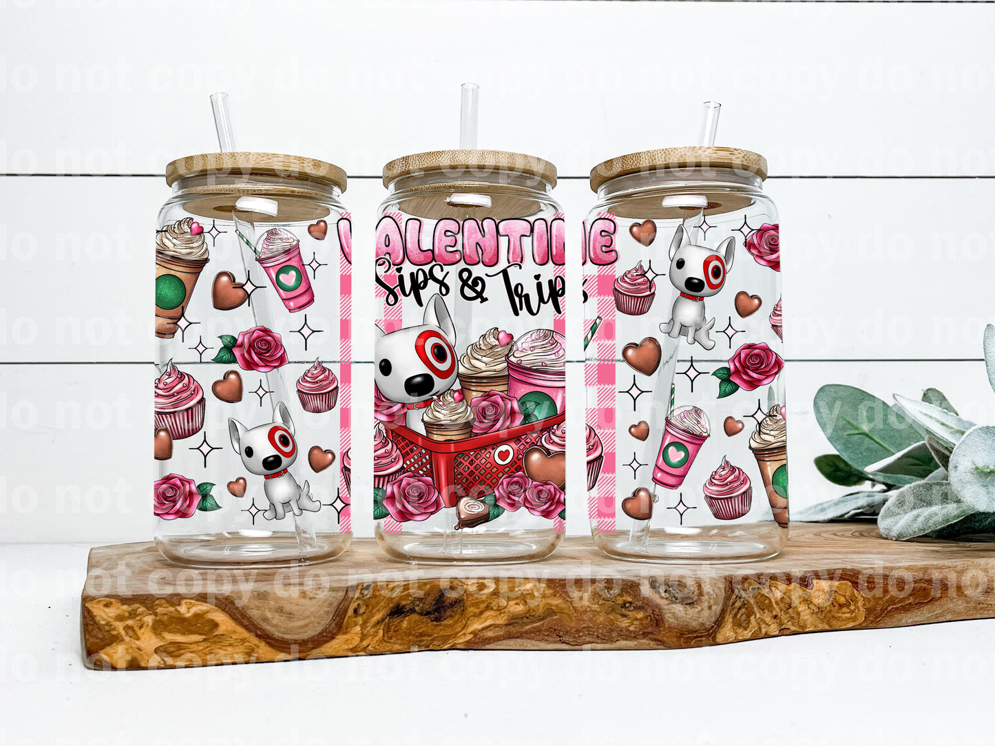 Valentine Sips and Trips 16oz Cup Wrap