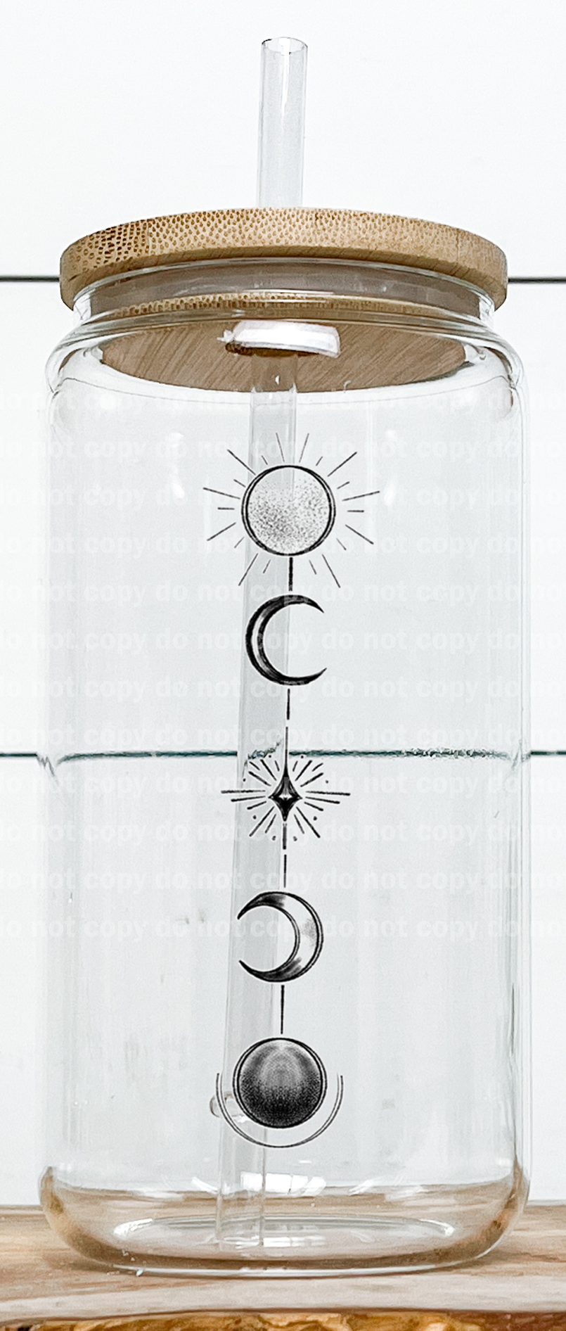 Vertical Sun Moon Phase Black and White