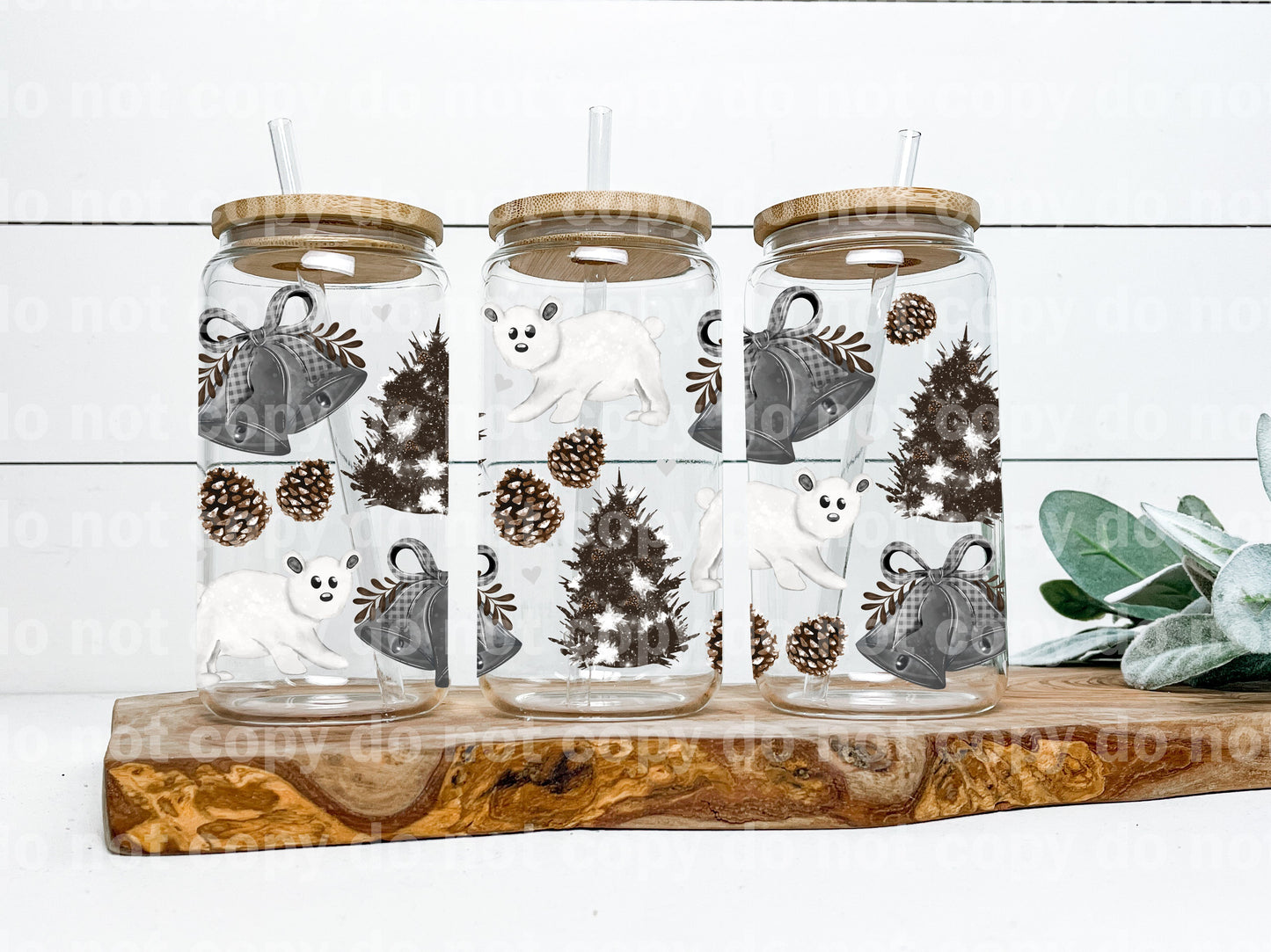 Watercolor Polar Bear 16oz Cup Wrap
