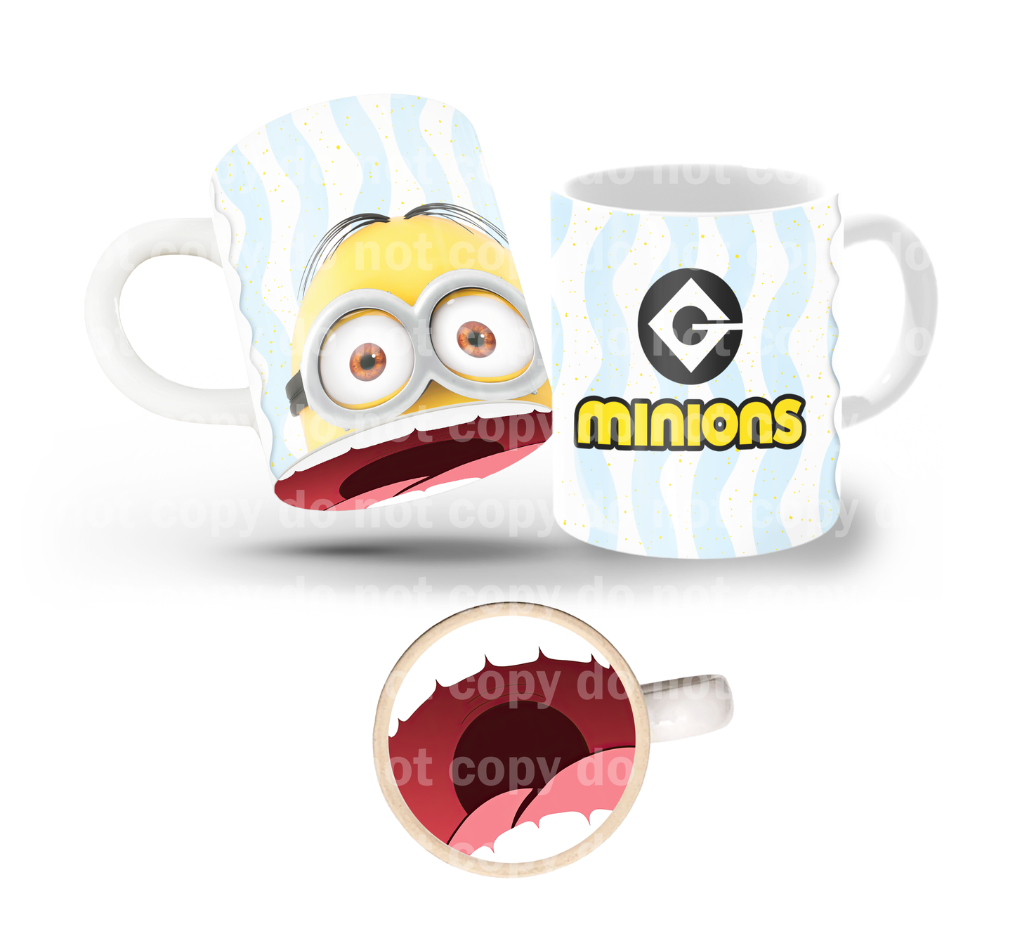 Yellow Alien Tilt & Sip Mug Wrap + Bottom Design Set