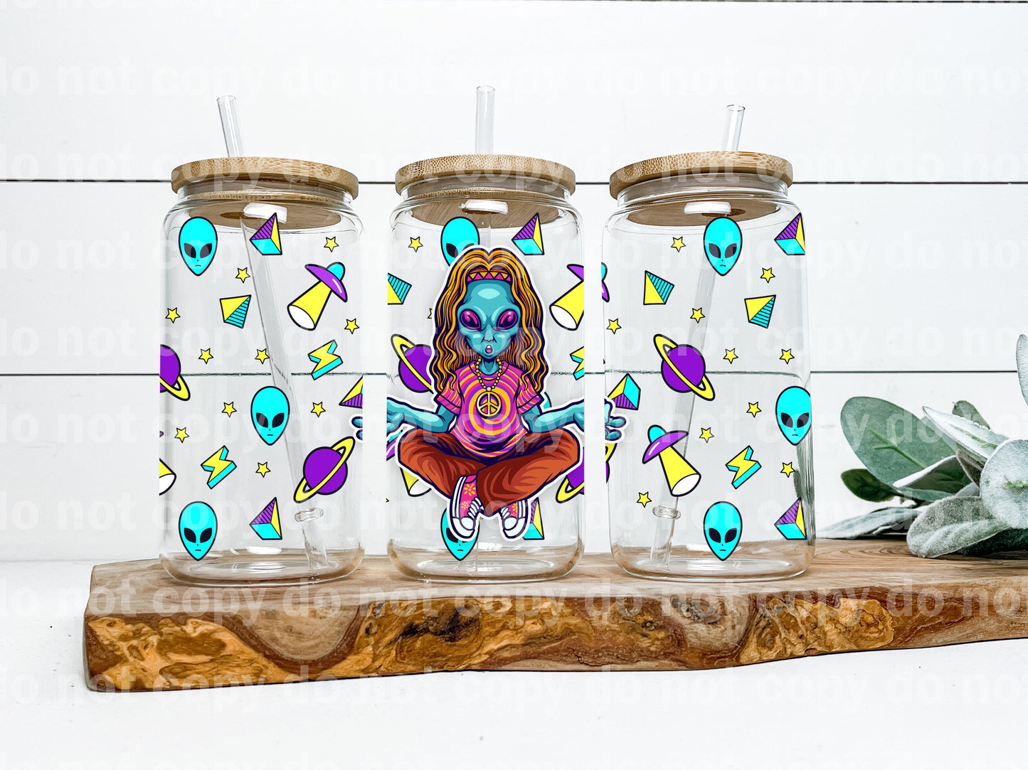 Envoltura de taza Yoga Alien de 16 oz