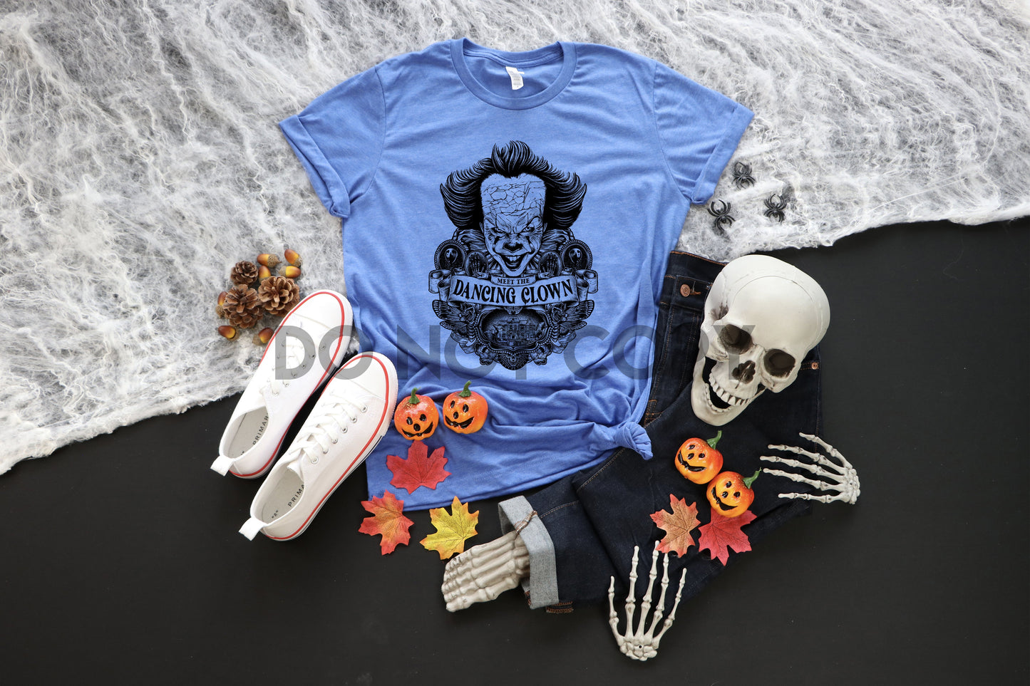 Meet the Dancing Clown BLACK INK one color Screen print transfer