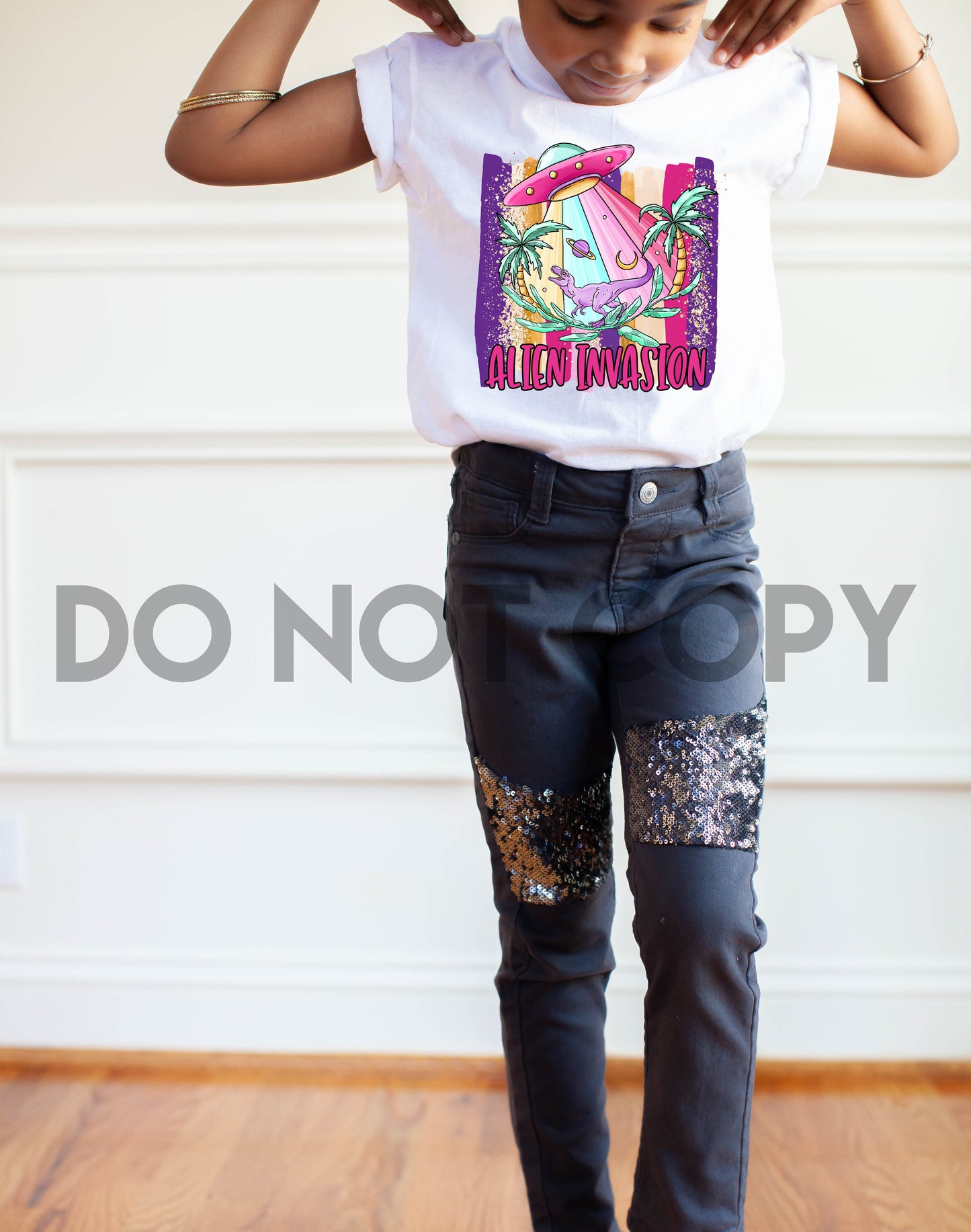 Alien Invasion Dinosaur Dream Print or Sublimation Print