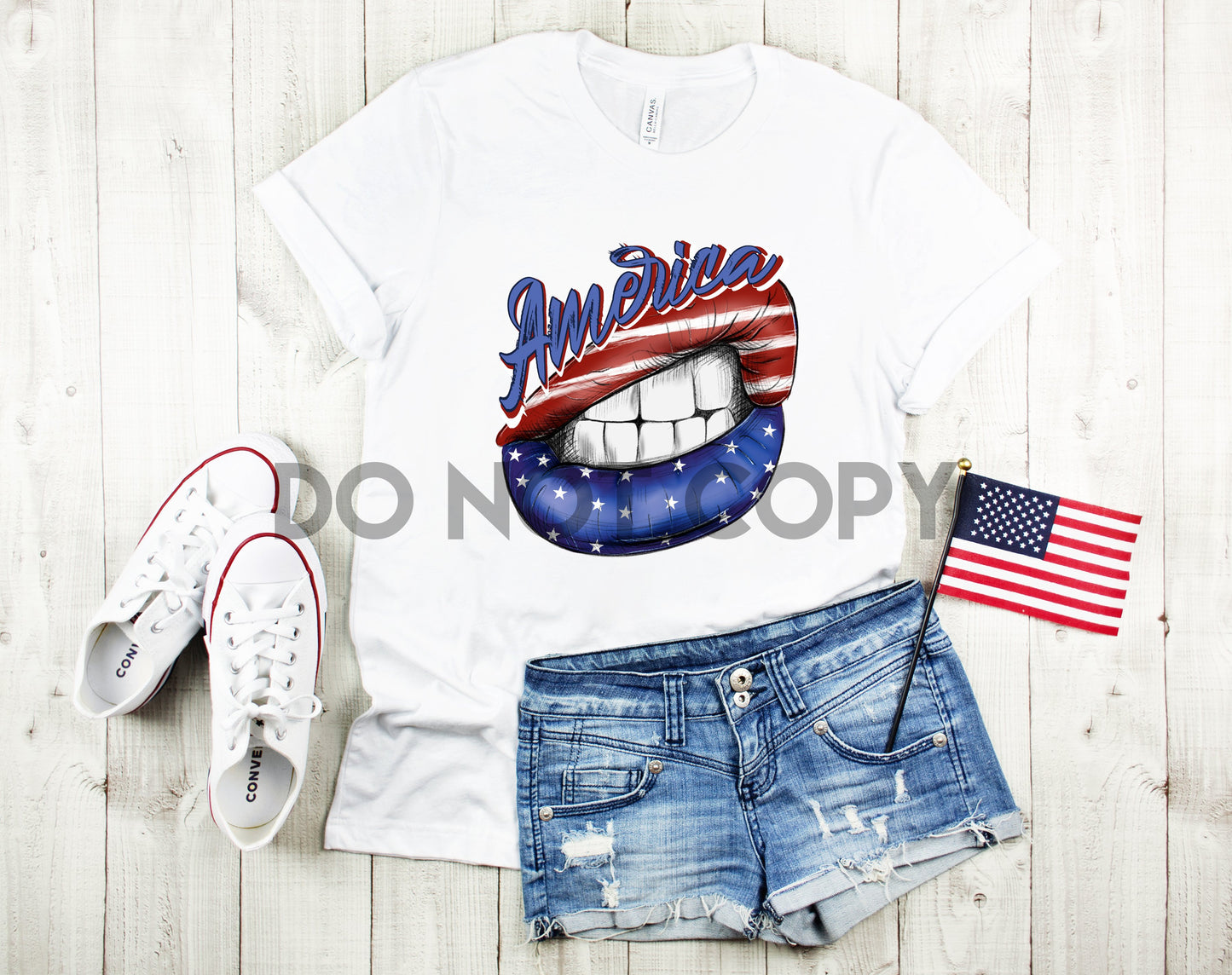 America Patriotic Lips Dream Print or Sublimation Print