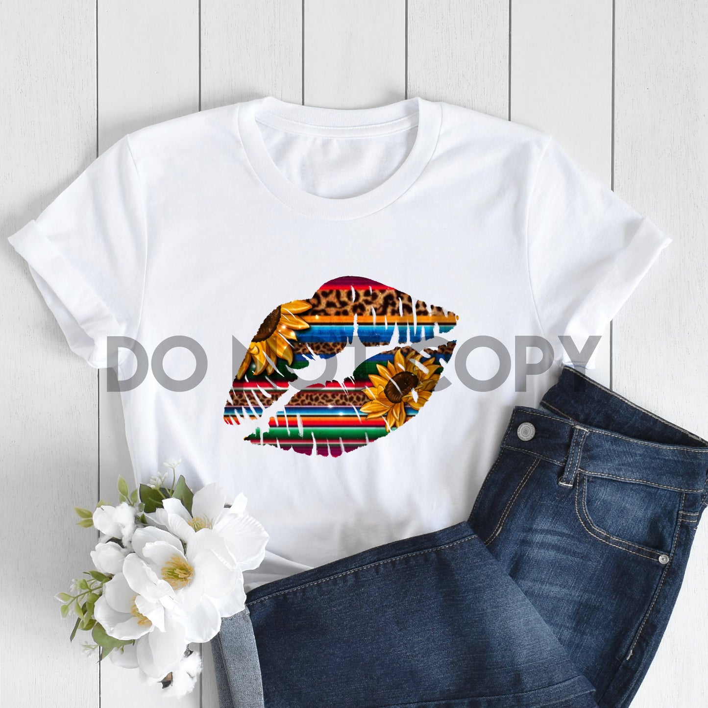 Aztec Sunflower Lips Sublimation print