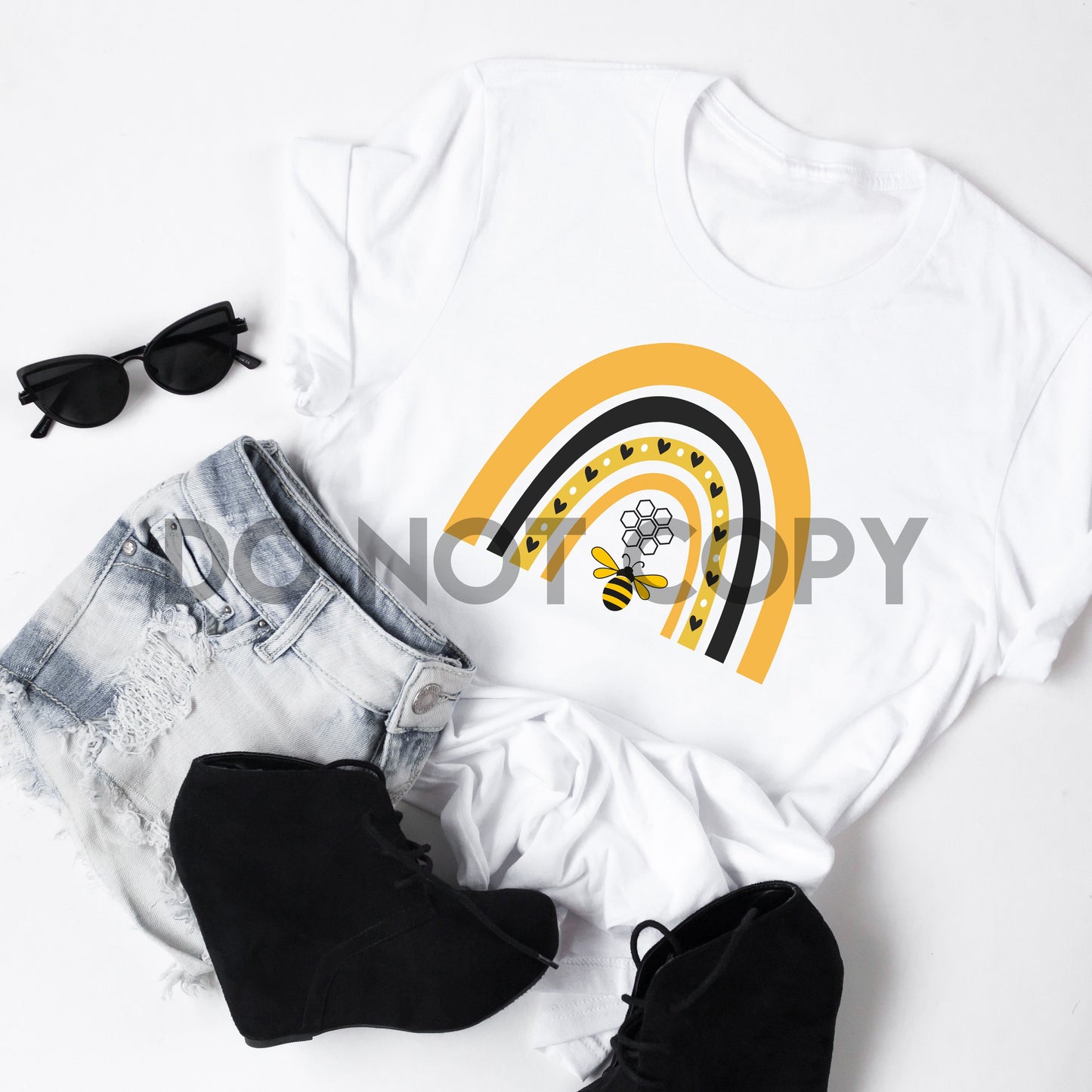 Bee Boho Rainbow Sublimation print