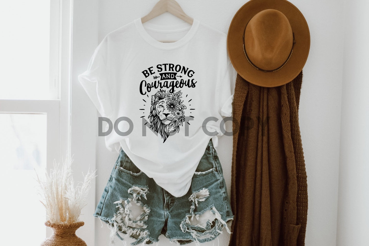 Be Strong and Courageous Lion Sublimation print