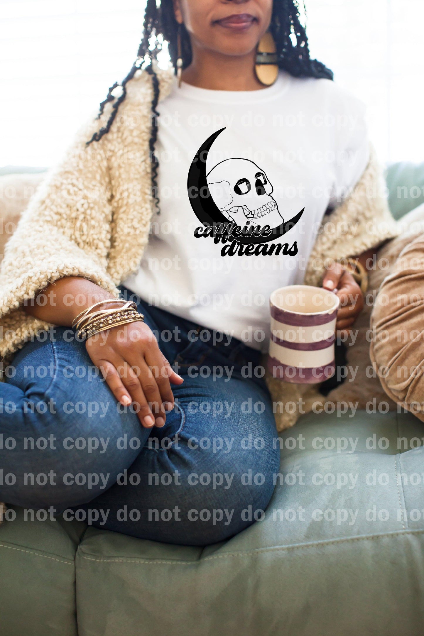 Impresión de sublimación Caffeine Dreams Skull Moon