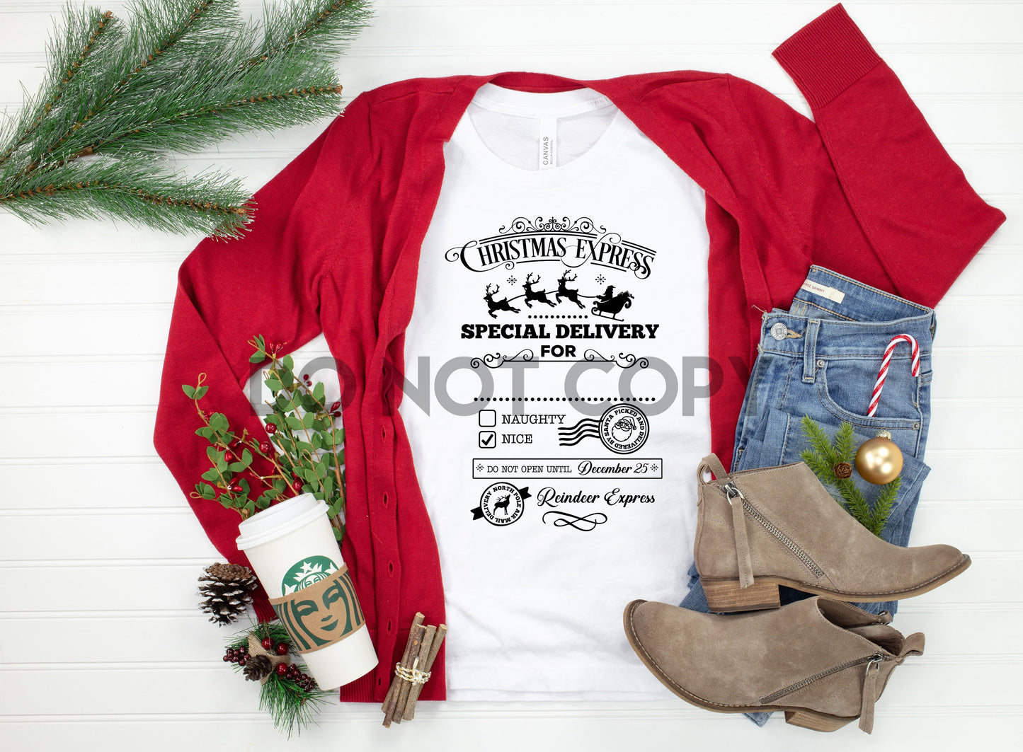 Christmas Express Special Delivery for Nice, Reindeer Express Sublimation print