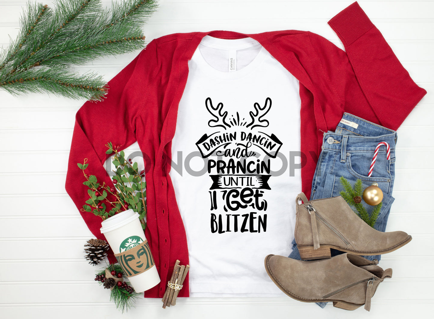 Dashin Dancin and Prancin until I Get Blitzen Black Sublimation print