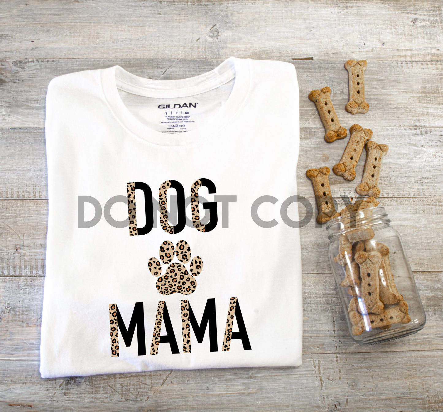 Dog Paw Mama Leopard Black Sublimation Print