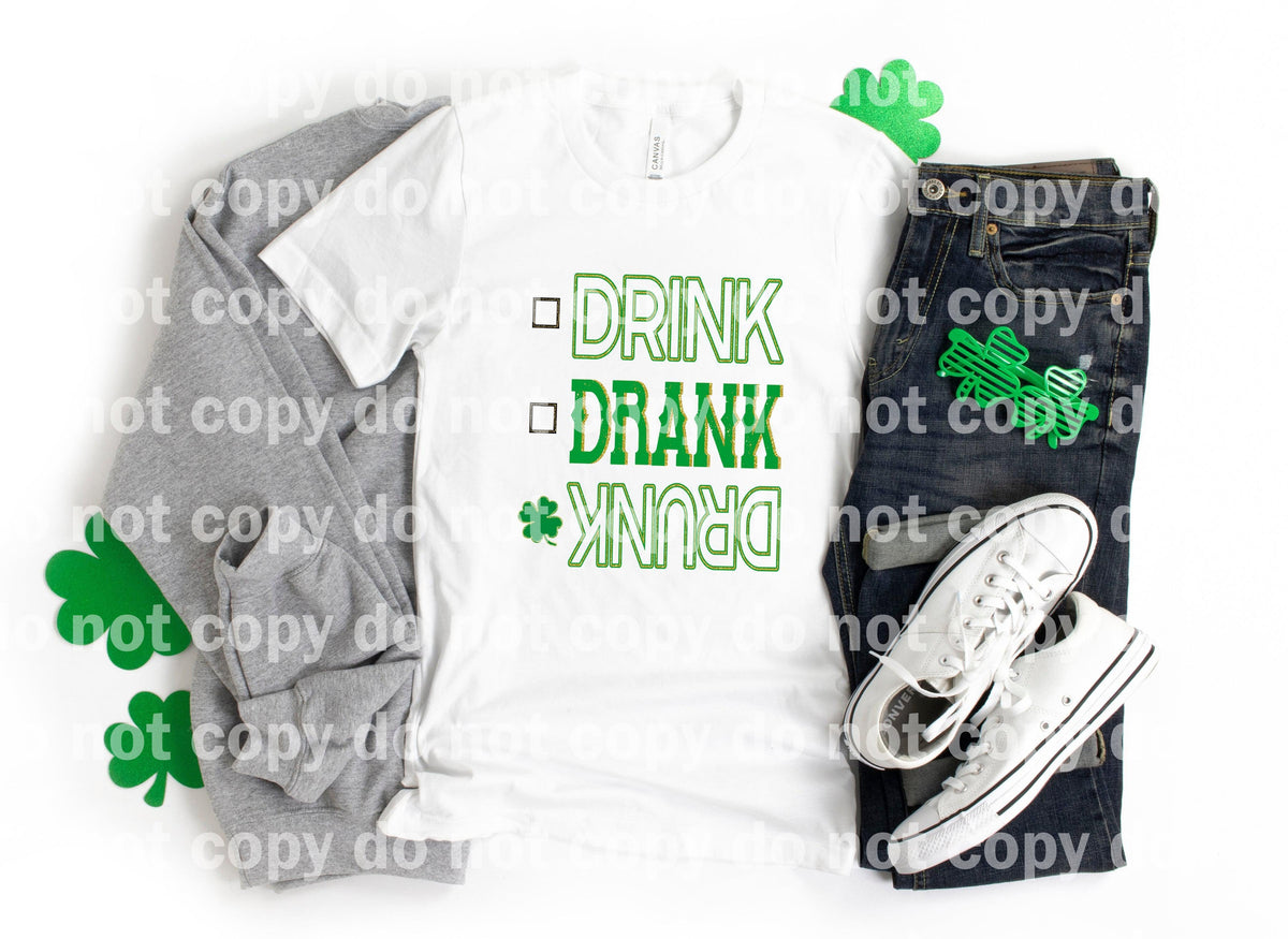 Drink Drank Drunk Check Box Dream Print or Sublimation Print