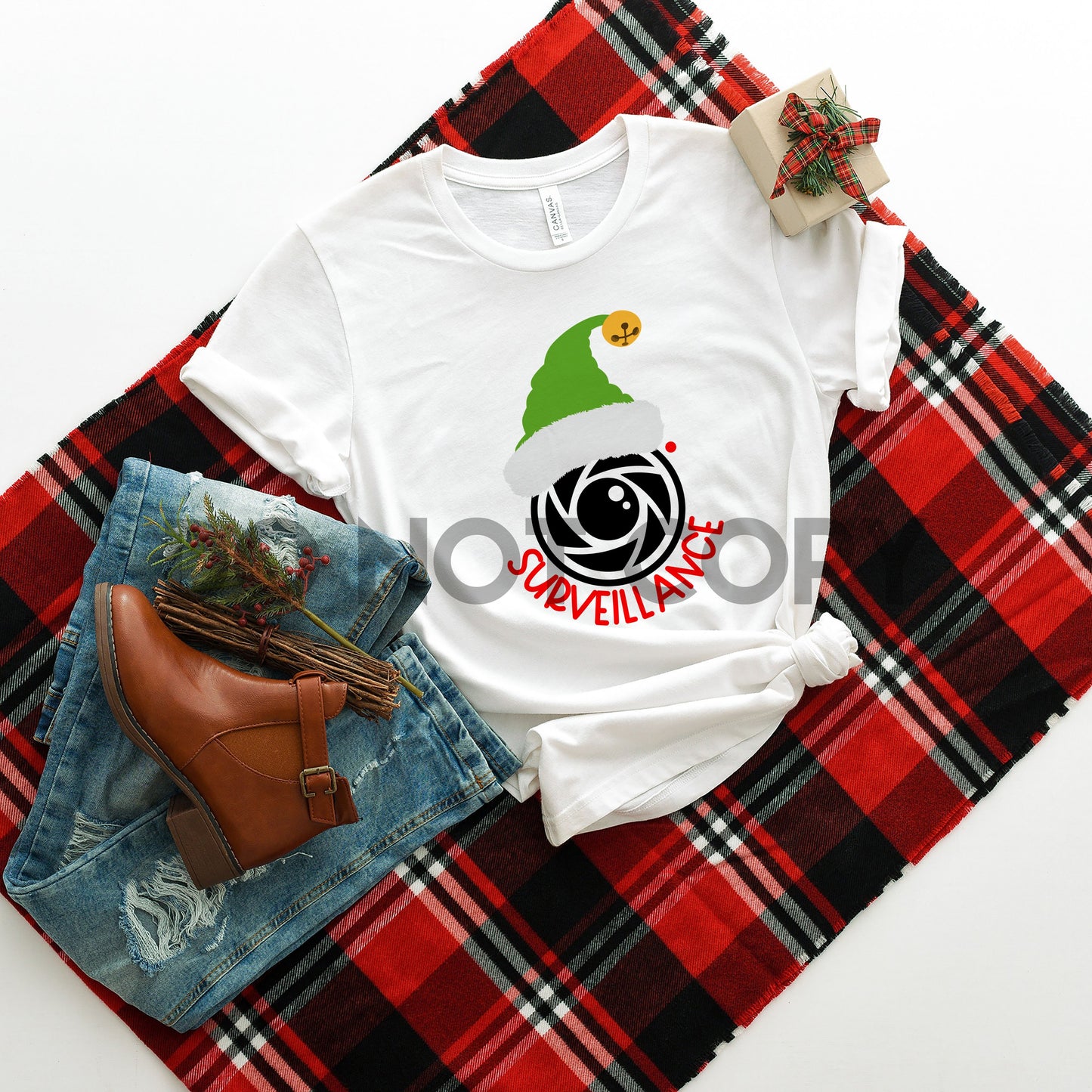 Elf Surveillance Christmas Sublimation Print