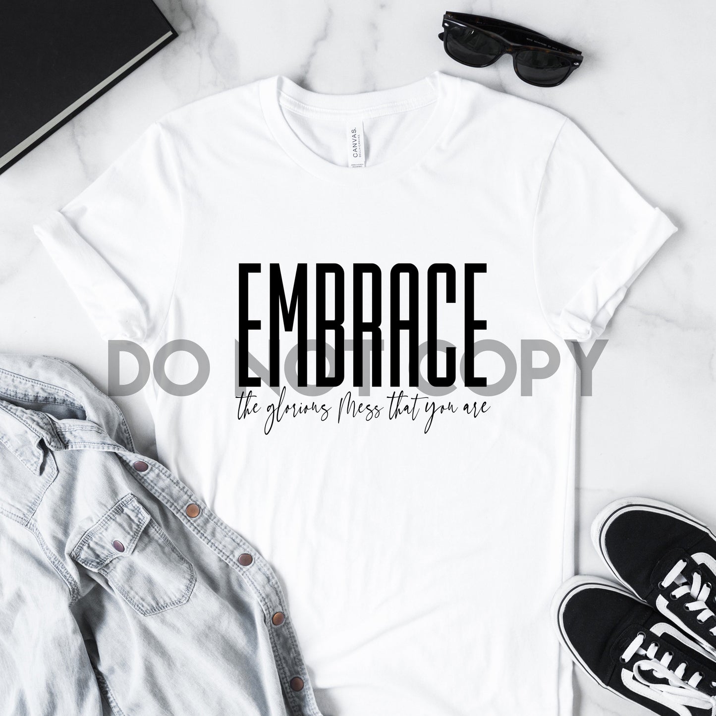 Embrace the glorious mess that you are Black Sublimation Print