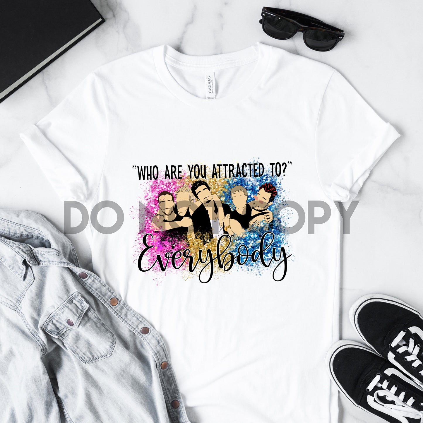 Who Are You Attracted To? Everybody Pansexual Flag Colors Sublimation Print