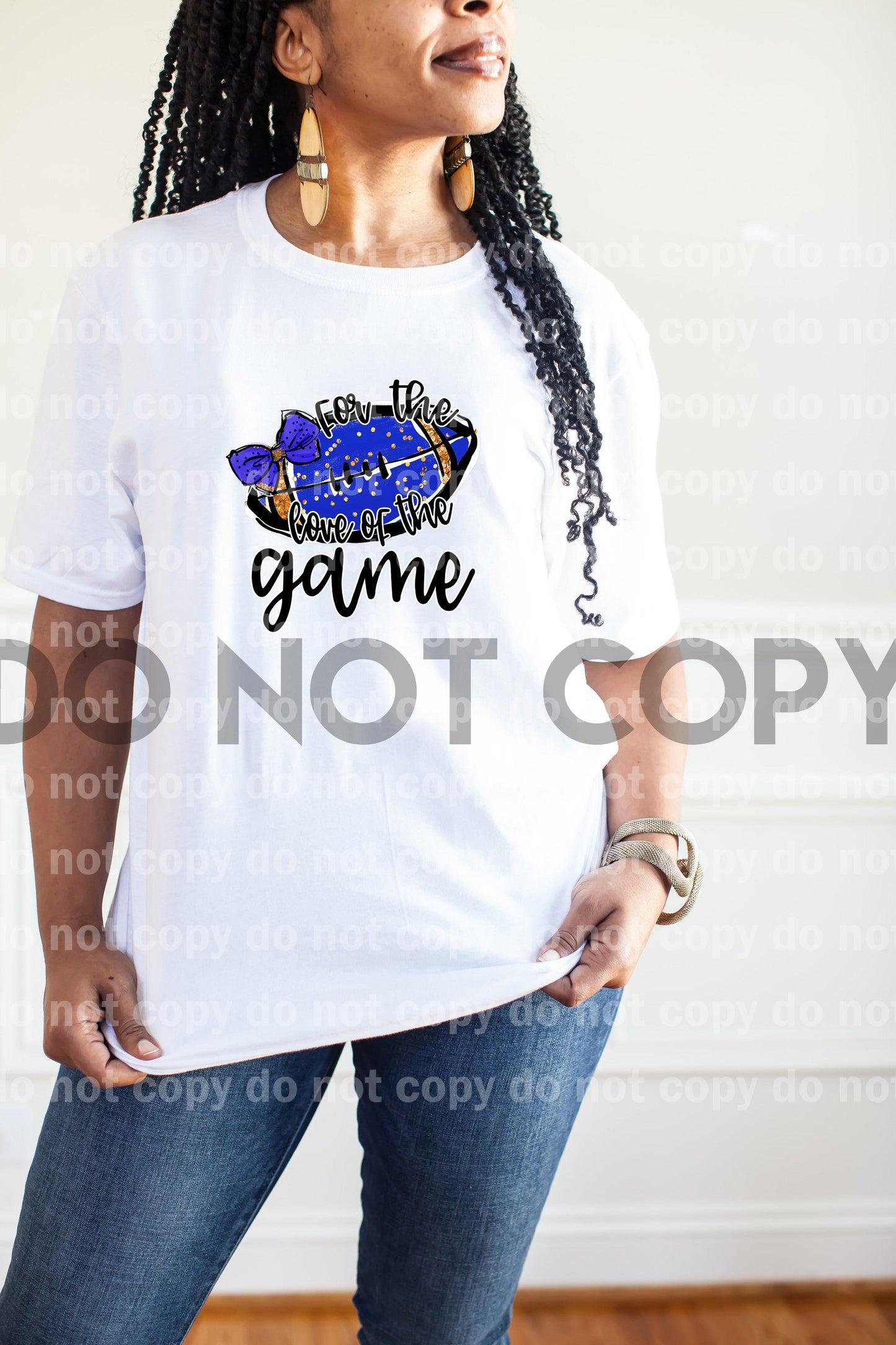 For The Love Of The Game Football Blue And Gold Sublimation print
