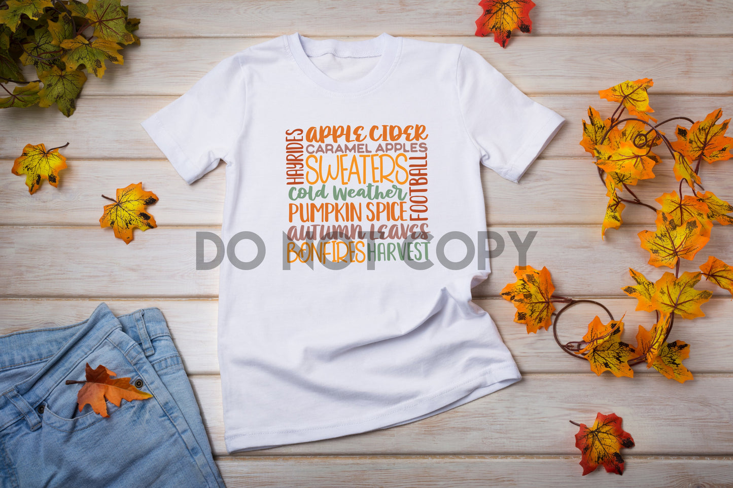 Fall Words Art Square Sublimation print