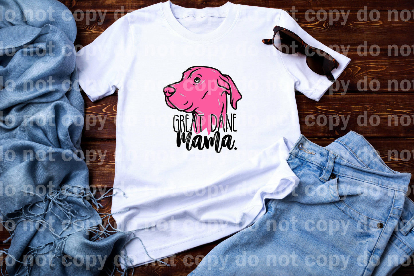 Impresión de sublimación rosa gran danés mamá