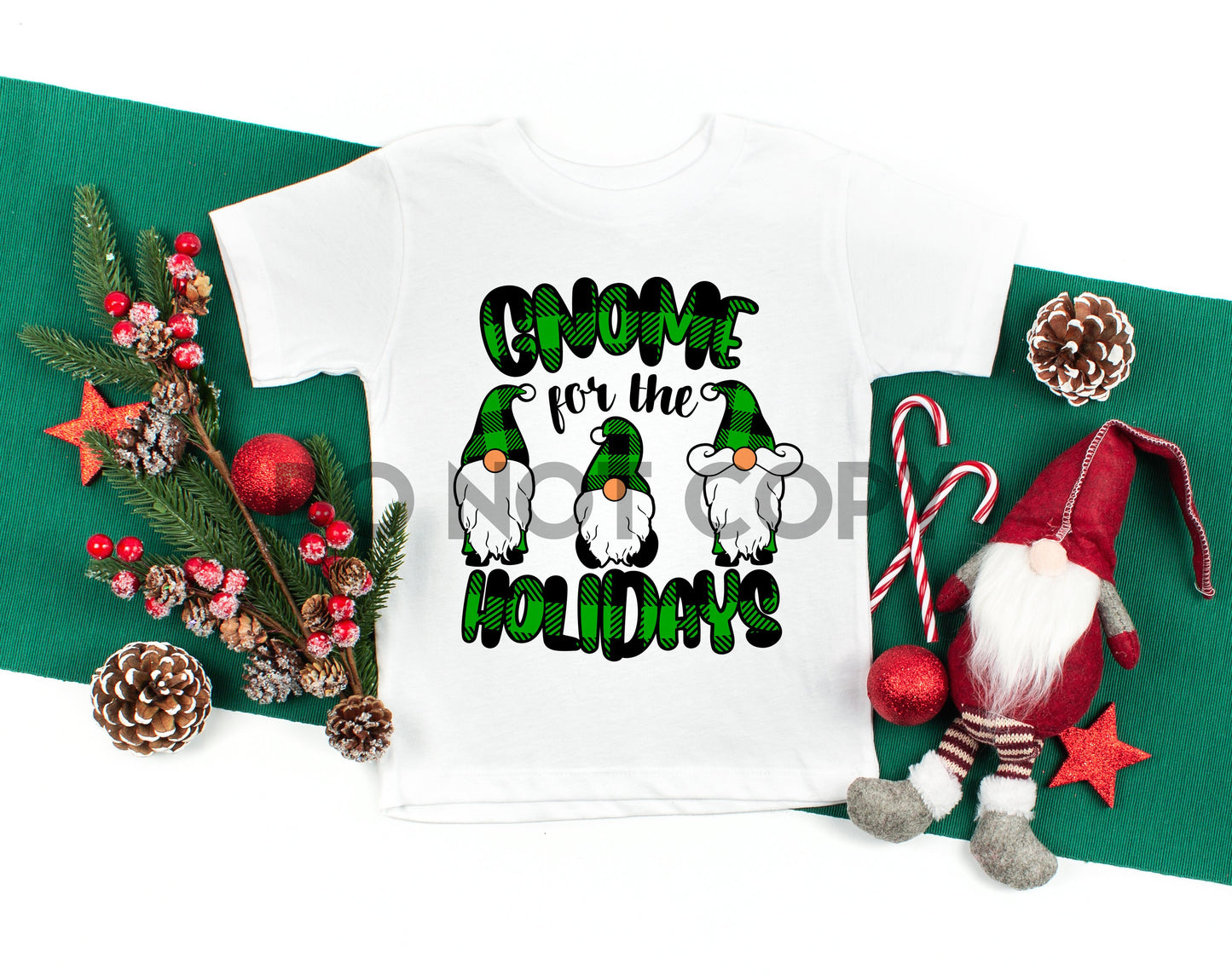 Gnome For The Holiday Green Sublimation Print