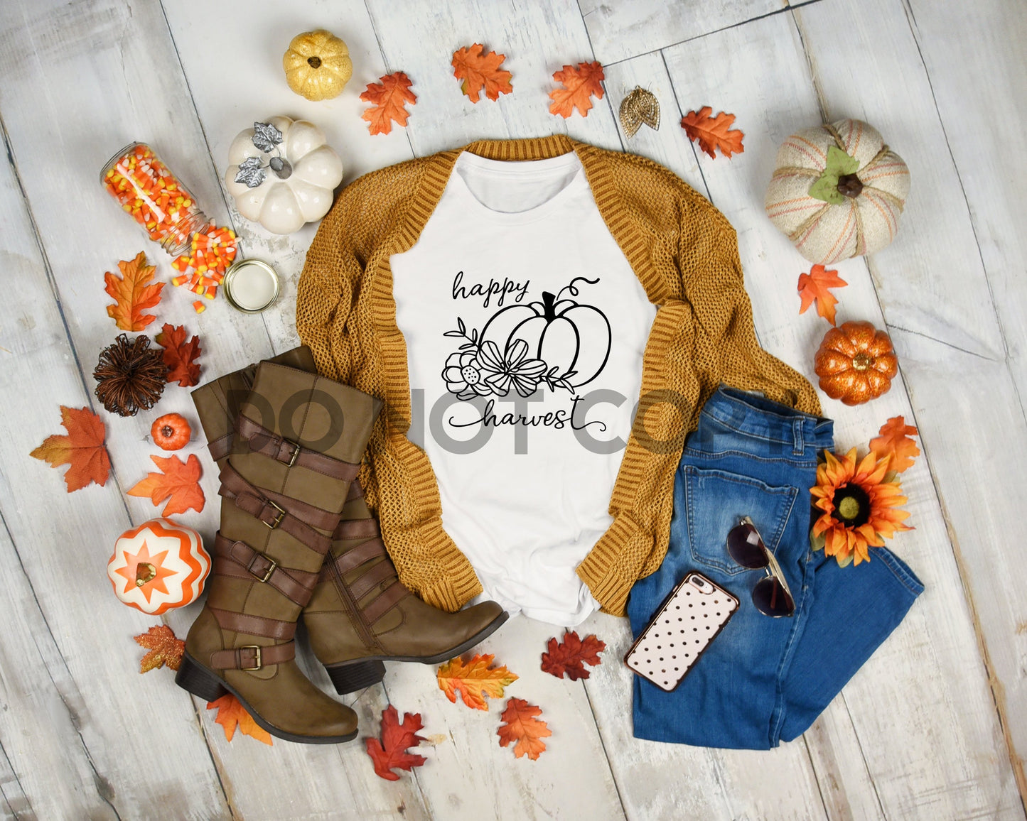 Happy Harvest Pumpkins Sublimation print