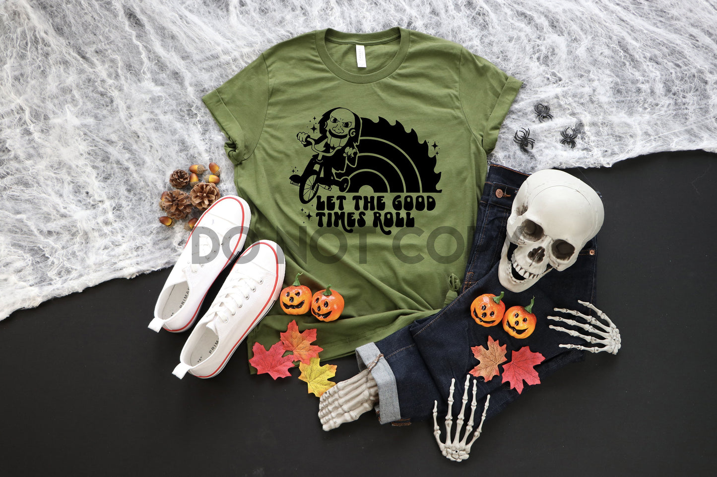 Let The Good Times Roll BLACK INK one color Screen print transfer