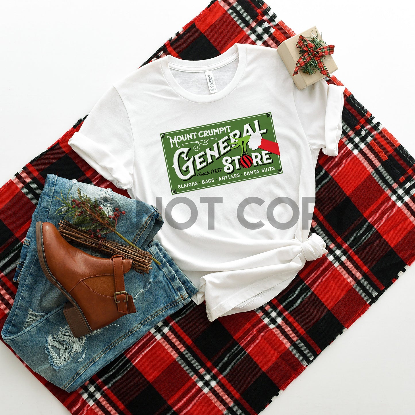Mount Crumpit General Store, Sleigh Bags Antlers Santa Clause Sublimation Print