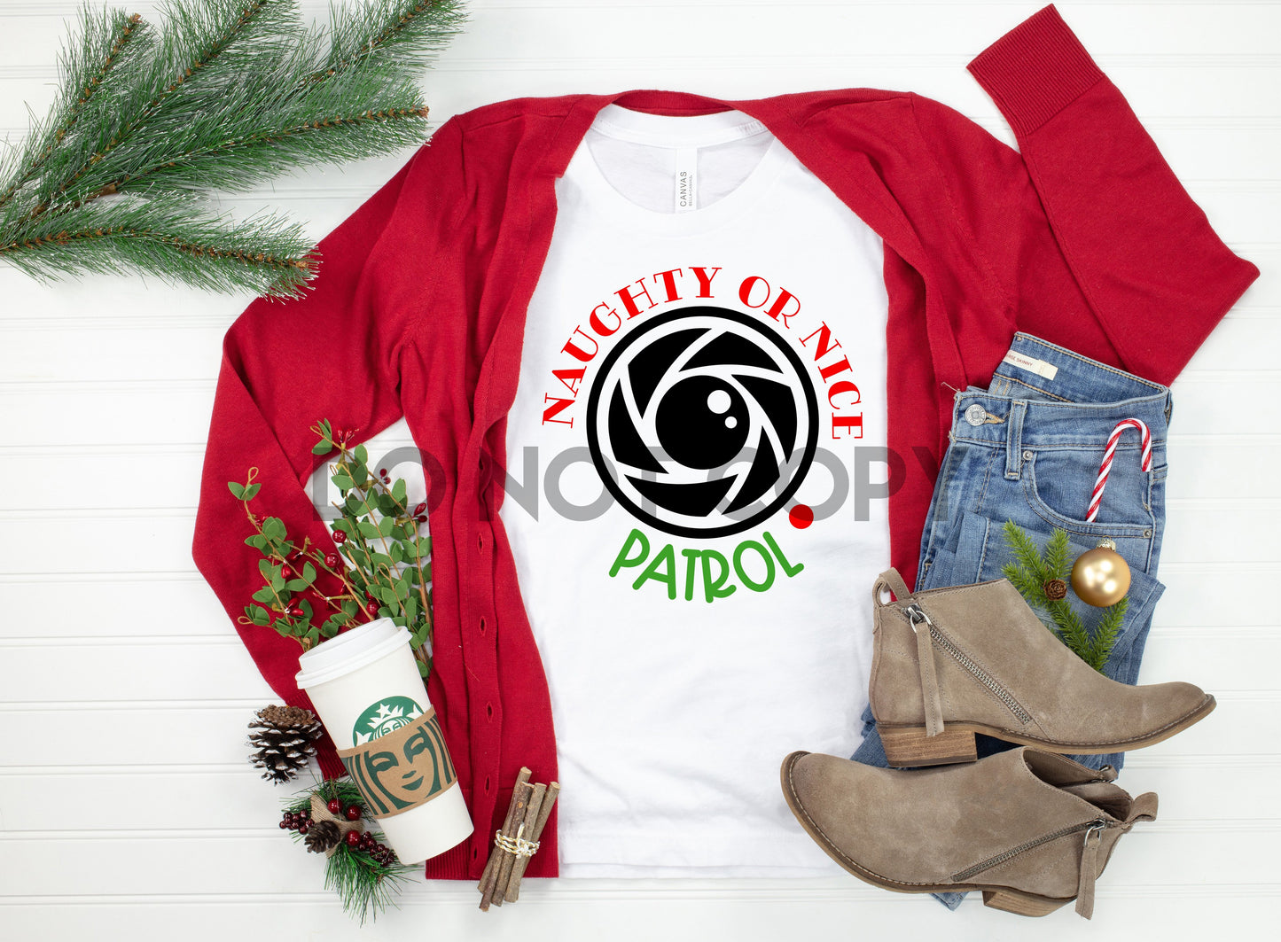 Naughty or Nice Patrol Camera Sublimation Print